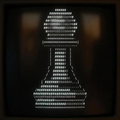 zochess — ASCII pawn rendered on a CRT screen